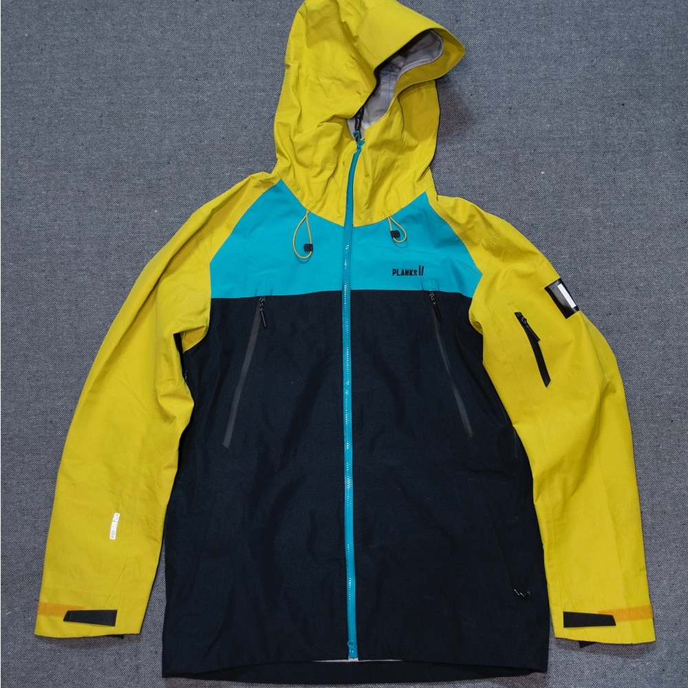 Plank Yellow and Blue Hooded Ski Jacket